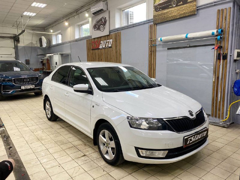 Skoda Rapid установка сабвуфера и усилителя фото и цены в Рязани
